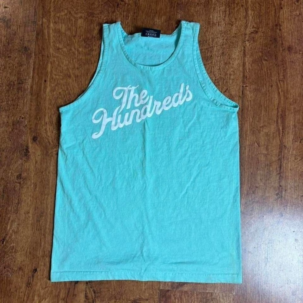 The Hundreds teal blue tank‎ top with flaws shown in photos